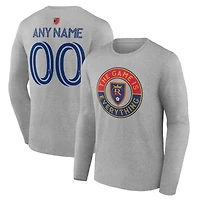 Men's Heather Gray Real Salt Lake The Game Is Everything Personalized Any Name & Number Long Sleeve T-Shirt