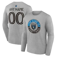 Men's Heather Gray San Jose Earthquakes The Game Is Everything Personalized Any Name & Number Long Sleeve T-Shirt