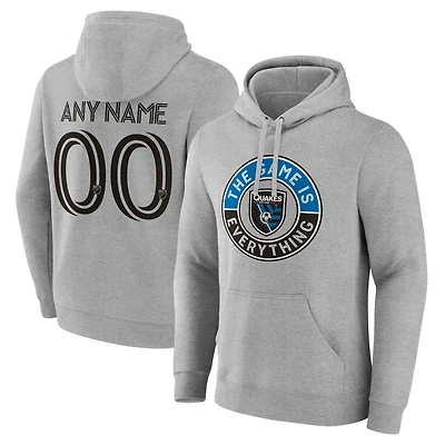 Men's Gray San Jose Earthquakes The Game Is Everything Personalized Any Name & Number Pullover Hoodie