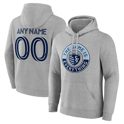 Men's Gray Sporting Kansas City The Game Is Everything Personalized Any Name & Number Pullover Hoodie