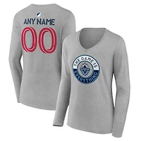 Women's Heather Gray Vancouver Whitecaps FC The Game Is Everything Personalized Any Name & Number Long Sleeve V-Neck T-Shirt