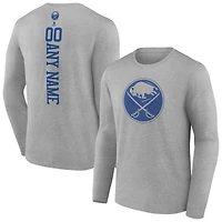 Men's Heather Gray Buffalo Sabres Personalized Name & Number Long Sleeve T-Shirt