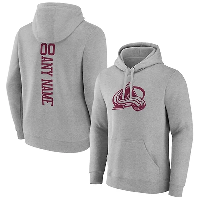 Men's Heather Gray Colorado Avalanche Personalized Name & Number Pullover Hoodie