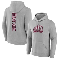 Men's Heather Gray Colorado Avalanche Personalized Name & Number Pullover Hoodie