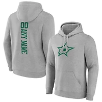 Men's Heather Gray Dallas Stars Personalized Name & Number Pullover Hoodie