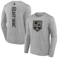 Men's Heather Gray Los Angeles Kings Personalized Name & Number Long Sleeve T-Shirt