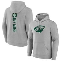 Men's Heather Gray Minnesota Wild Personalized Name & Number Pullover Hoodie
