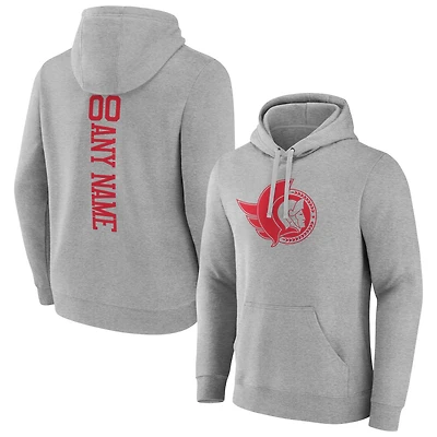 Men's Heather Gray Ottawa Senators Personalized Name & Number Pullover Hoodie