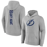 Men's Heather Gray Tampa Bay Lightning Personalized Name & Number Pullover Hoodie