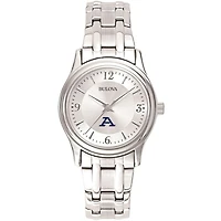 Women's Bulova  Silver Akron Zips Silver-Tone Dial Stainless Steel Quartz Watch
