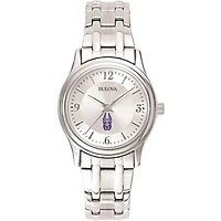 Women's Bulova  Silver UAlbany Great Danes Silver-Tone Dial Stainless Steel Quartz Watch