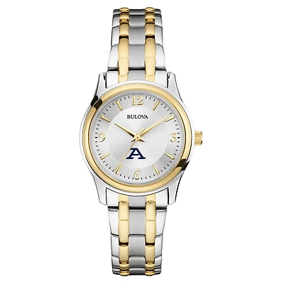 Women's Bulova Silver/Gold Akron Zips Two-Tone Stainless Steel Watch