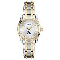 Women's Bulova  Silver/Gold Akron Zips Two-Tone Stainless Steel Watch