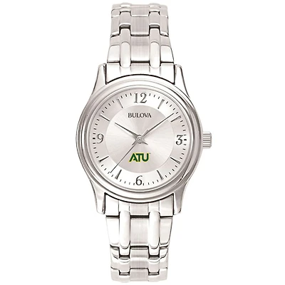 Women's Bulova Silver Arkansas Tech Wonder Boys Silver-Tone Dial Stainless Steel Quartz Watch