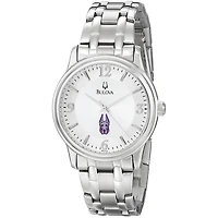 Men's Bulova  Silver UAlbany Great Danes Stainless Steel Quartz Watch