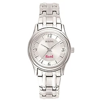 Women's Bulova  Silver Bard College Raptors Silver-Tone Dial Stainless Steel Quartz Watch