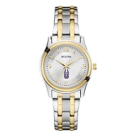 Women's Bulova  Silver/Gold UAlbany Great Danes Two-Tone Stainless Steel Watch