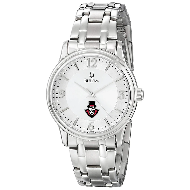Men's Bulova  Silver Austin Peay State Governors Stainless Steel Quartz Watch