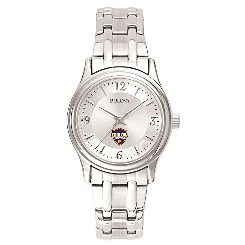 Women's Bulova Silver Carlow University Celtics Silver-Tone Dial Stainless Steel Quartz Watch