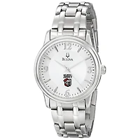 Men's Bulova  Silver Belmont Abbey Crusaders Stainless Steel Quartz Watch