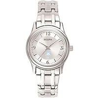 Women's Bulova  Silver Columbia University Silver-Tone Dial Stainless Steel Quartz Watch