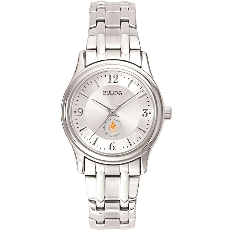 Women's Bulova Silver Culinary Institute of America Steels Silver-Tone Dial Stainless Steel Quartz Watch