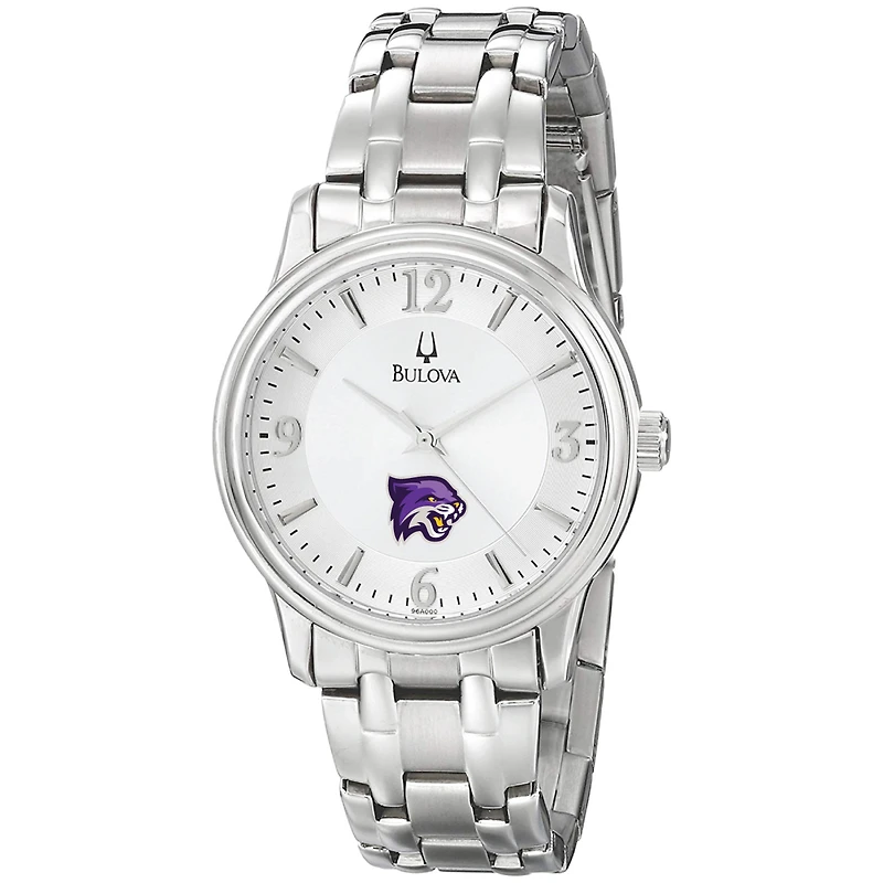 Men's Bulova Silver Bethel Wildcats Stainless Steel Quartz Watch
