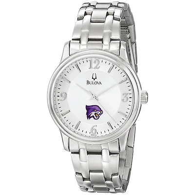 Men's Bulova  Silver Bethel Wildcats Stainless Steel Quartz Watch