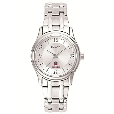 Women's Bulova Silver East Stroudsburg Warriors Silver-Tone Dial Stainless Steel Quartz Watch