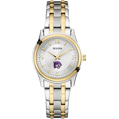 Women's Bulova Silver/Gold Bethel Wildcats Two-Tone Stainless Steel Watch