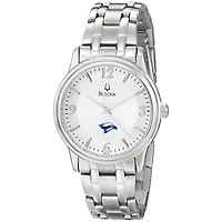 Men's Bulova  Silver Broward Seahawks Stainless Steel Quartz Watch