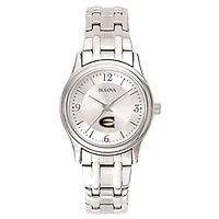 Women's Bulova  Silver Emporia State Hornets Silver-Tone Dial Stainless Steel Quartz Watch