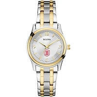 Women's Bulova  Silver/Gold Bradley Braves Two-Tone Stainless Steel Watch