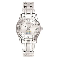 Women's Bulova  Silver SUNY Genesee Community College Silver-Tone Dial Stainless Steel Quartz Watch