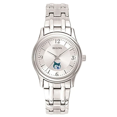 Women's Bulova Silver Georgia College Bobcats Silver-Tone Dial Stainless Steel Quartz Watch