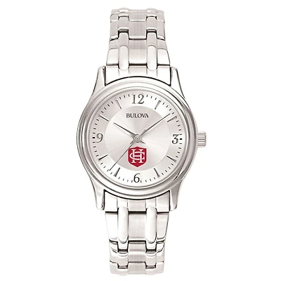 Women's Bulova Silver Hanover Panthers Silver-Tone Dial Stainless Steel Quartz Watch