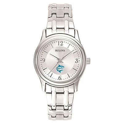 Women's Bulova Silver Hawaii Pacific Sharks Silver-Tone Dial Stainless Steel Quartz Watch