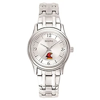 Women's Bulova  Silver Illinois Tech Scarlet Hawks Silver-Tone Dial Stainless Steel Quartz Watch