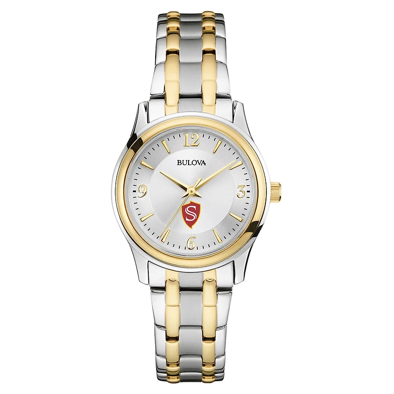 Women's Bulova Silver/Gold Cal State Stanislaus Warriors Two-Tone Stainless Steel Watch