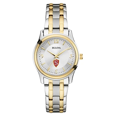 Women's Bulova Silver/Gold Cal State Stanislaus Warriors Two-Tone Stainless Steel Watch
