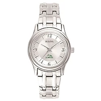 Women's Bulova  Silver Le Moyne Dolphins Silver-Tone Dial Stainless Steel Quartz Watch