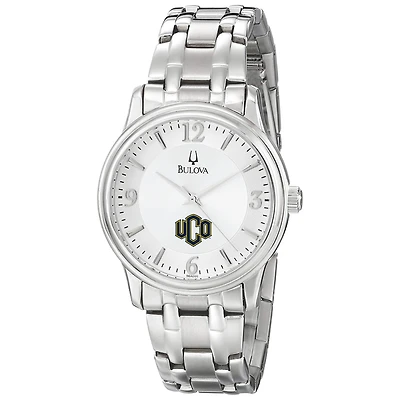 Men's Bulova  Silver Central Oklahoma Bronchos Stainless Steel Quartz Watch