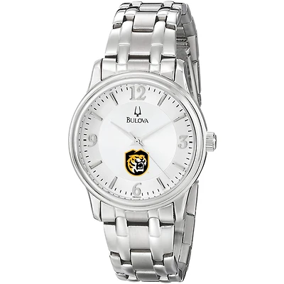 Men's Bulova  Silver Colorado College Tigers Stainless Steel Quartz Watch