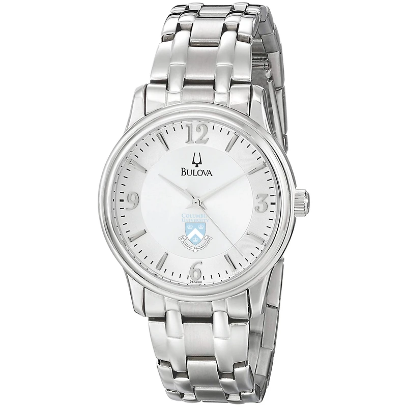 Men's Bulova  Silver Columbia University Stainless Steel Quartz Watch