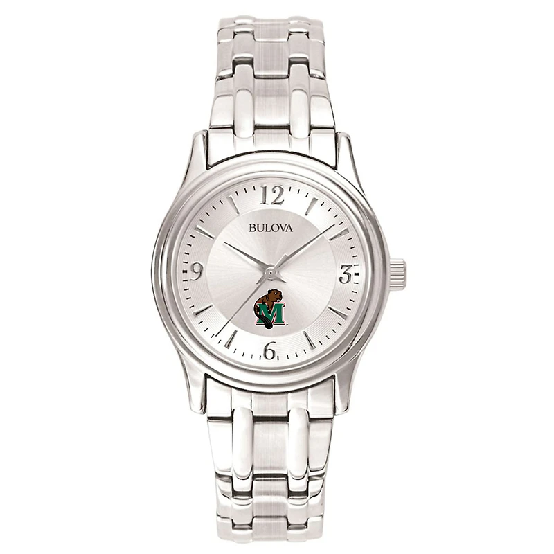 Women's Bulova Silver Minot State Beavers Silver-Tone Dial Stainless Steel Quartz Watch