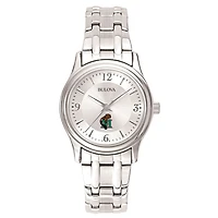 Women's Bulova  Silver Minot State Beavers Silver-Tone Dial Stainless Steel Quartz Watch