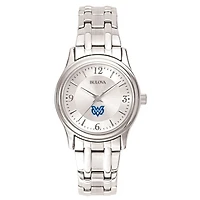 Women's Bulova  Silver Mississippi University for Women Owls Silver-Tone Dial Stainless Steel Quartz Watch