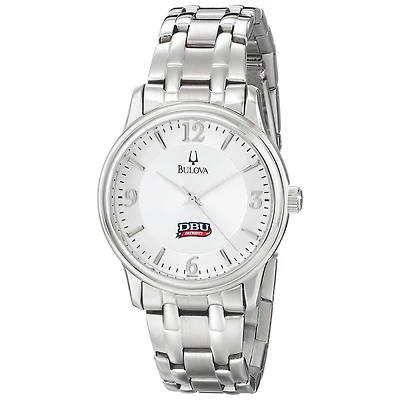 Men's Bulova  Silver Dallas Baptist Patriots Stainless Steel Quartz Watch