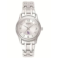 Women's Bulova  Silver Montevallo Falcons Silver-Tone Dial Stainless Steel Quartz Watch