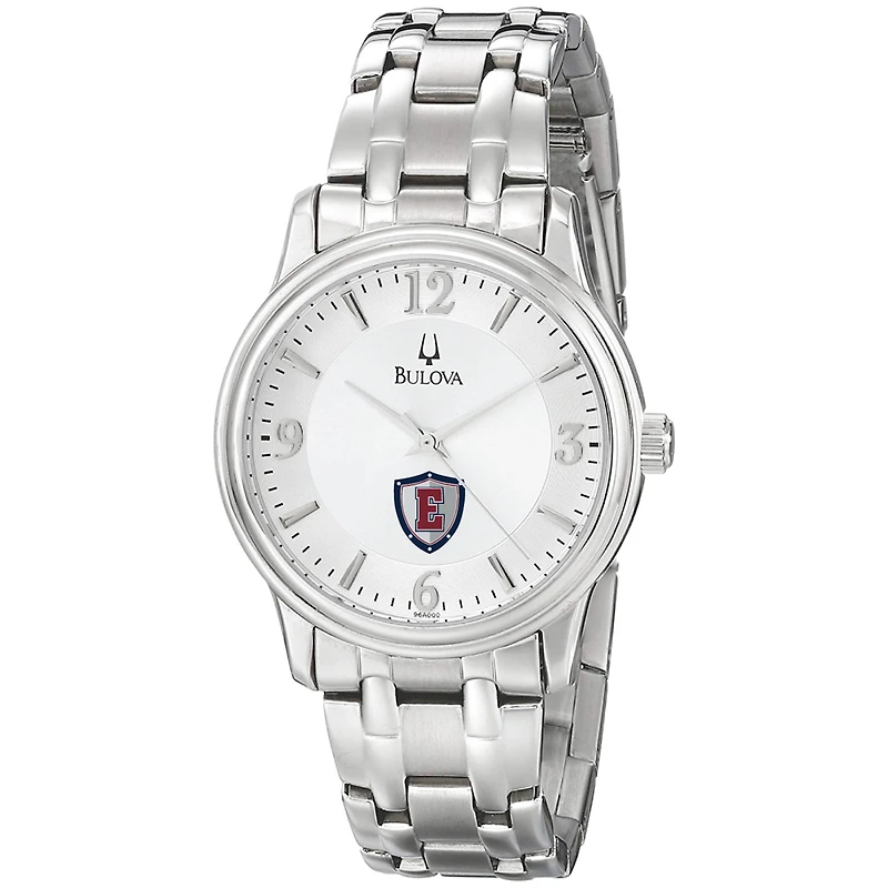 Men's Bulova  Silver Eastern Connecticut State Warriors Stainless Steel Quartz Watch